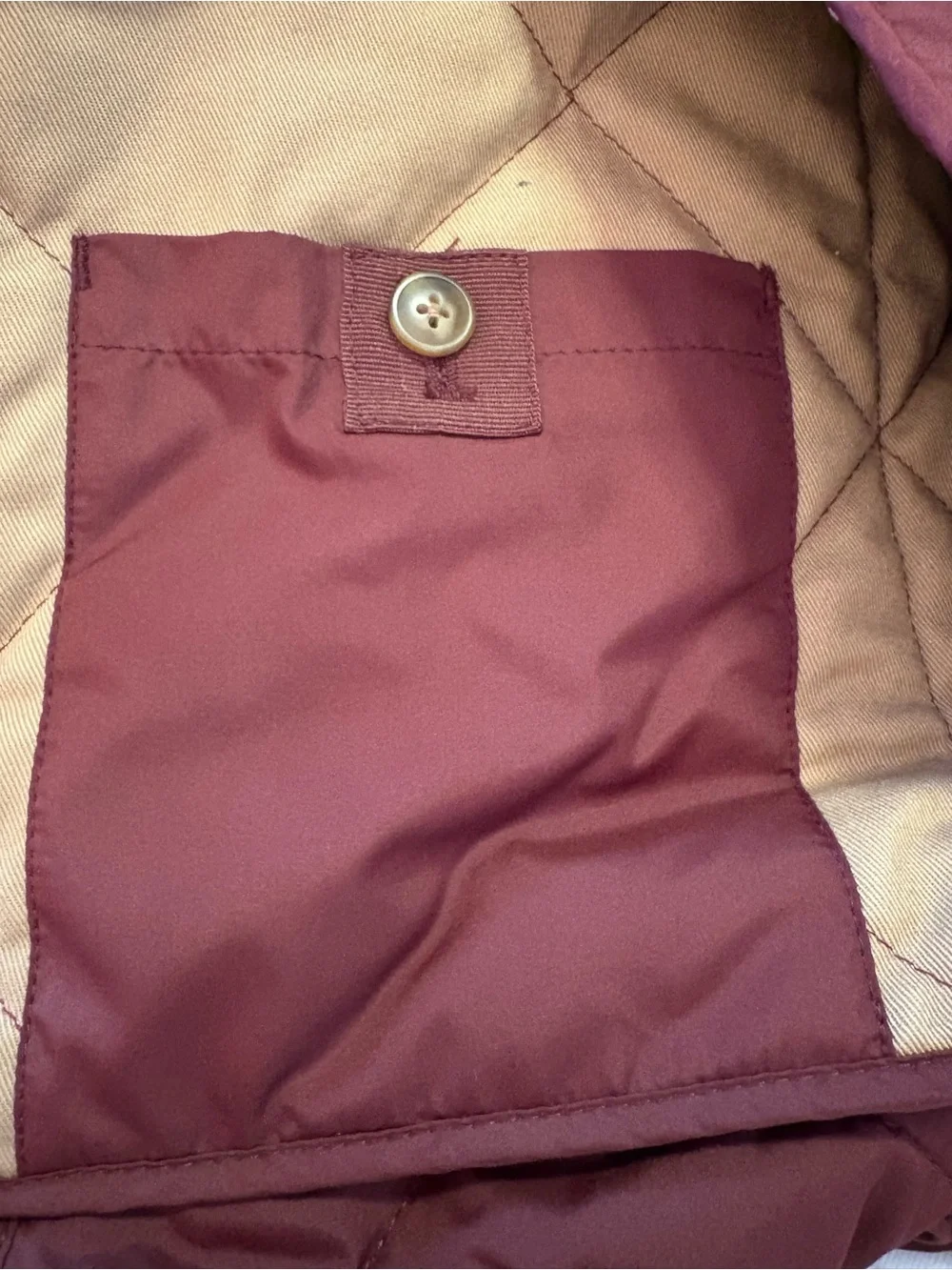 J. Crew Walker Quilted Vest Burgundy Full Zip Men’s Size Large Outdoor